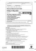 Pearson Edexcel Level 3 GCE 8FM0/26 Further Mathematics Advanced Subsidiary Further Mathematics options 26: Further Mechanics 2 (Part of option J) Question paper June 2024