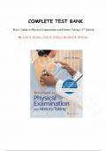 Test Bank - Bates' Guide To Physical Examination and History Taking 13th Edition by Lynn S. Bickley, All Chapters 1-27 |Complete Guide A+