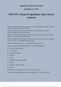 OST 575 - Exam #2 Questions And Correct Answers