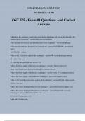 OST 575 - Exam #1 Questions And Correct Answers