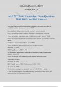 AAB MT Basic Knowledge. Exam Questions With 100% Verified Answers