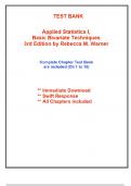 Test Bank for Applied Statistics I, Basic Bivariate Techniques, 3rd Edition Warner (All Chapters included)