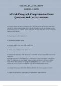 ASVAB Paragraph Comprehension Exam Questions And Correct Answers