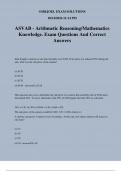 ASVAB - Arithmetic Reasoning/Mathematics Knowledge. Exam Questions And Correct Answers