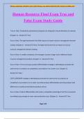 Human Resource Final Exam True and False Exam Study Guide