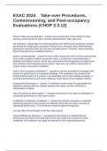 EXAC 2024 _ Take-over Procedures, Commissioning, and Post-occupancy Evaluations (CHOP 2.3.12) Questions and Answers 2024