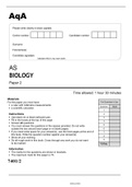 AS BIOLOGY AqA  Paper 2 (7401/2) June 2022 OFFICIAL Question Paper