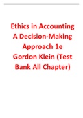 Ethics in Accounting A Decision-Making Approach 1st Edition By Gordon Klein (Test Bank)