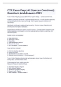 CTR Exam Prep (All Sources Combined) Questions And Answers 2023