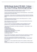 NCRA Study Guide CTR 2023 : Follow Up, Case-Finding, Abstracting/Coding Q&A 
