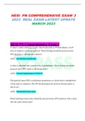 HESI  PN COMPREHENSIVE EXAM 3 2023  REAL EXAM LATEST UPDATE MARCH 2023