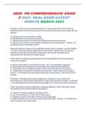 HESI  PN COMPREHENSIVE EXAM 2 2023  REAL EXAM LATEST UPDATE MARCH 2023