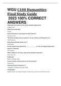 WGU C100 Humanities Final Study Guide  2023 100% CORRECT ANSWERS  