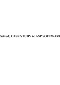 Solved; CASE STUDY 6: ASP SOFTWARE.