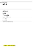 AQA A Level LAW Paper 3A June 2022 Question Paper and Mark Scheme Bundle
