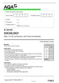 AQA A-level SOCIOLOGY Paper 1 Education with Theory and Methods |  Paper 2 Topics in Sociology| Paper 3 Crime and Deviance with Theory and Methods| QUESTION PAPER 2022 BUNDLE