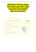 HESI RN & PN Exit Exam  Test Bank with 2021-2023  Versions all Complete  Sets and Answers