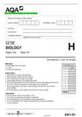 AQA GCSE BIOLOGY Higher Tier Paper 2H QP 2022