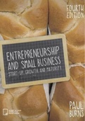 Summary - Entrepreneurship and Small Business - Paul Burns - ISBN: 9781137430359