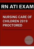 (Nclex-Rn )ATI Care of Children RN 2019 Proctored Exam - Level 3 2023 Latest Guide