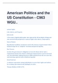 WGU C963  American Politics and the  US Constitution 