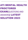 ATI MENTAL HEALTH PROCTORED EXAM(QUESTIONS AND ANSWERS) LATEST SOLUTION 2023