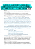 NURSING 2362 MODULE 2022-2023   VERIFIED QUESTION AND ANSWERS ; QUARANTEED A+ SCORE EXAM  2023