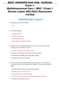 BEST ANSWERS NUR 2356 / NUR2356 Exam 1: Multidimensional Care I / MDC 1 Exam 1 Review (Latest 2022/2023) Rasmussen Verified