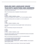 ENGLISH AND LANGUAGE USAGE  TEAS WITH QUESTIONS AND ANSWERS