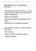 NUR 280 Exam 3A - Hematologic Function with 100% complete solutions