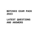 BOT2603 EXAM PACK 2023