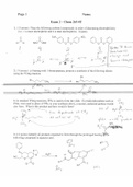 organic chemistry exam with answers
