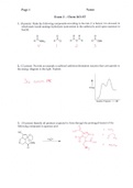 Organic chemistry exam with answers