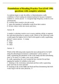 Foundations of Reading Practice Test (OAE 190) questions with complete solutions