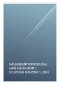 MRL2601 ASSIGNMENT 1 SOLUTIONS SEMESTER 1 2023.PASS GUARANTEED.