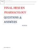 FINAL HESI RN PHARMACOLOGY Q&A