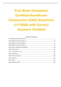 Test Bank (Complete; Certified Healthcare Constructor (CHC) Questions (+1100Q) with Correct Answers |Verified