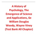 A History of Psychology The Emergence of Science and Applications 6th Edition By  William Douglas Woody, Wayne Viney (Test Bank)