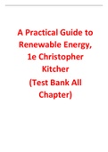 A Practical Guide to Renewable Energy 1st Edition By Christopher Kitcher (Test Bank)