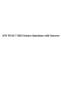 ATI TEAS 7 Exam Test Bank (Summer 2022) Over 300 Questions with Answers, All Sections, ATI TEAS 7 Math Questions with Answers LATEST UPDATE FOR 2023,ATI TEAS 7 2023 Science Questions with Answers & ATI TEAS 7 2023 EXAM SCIENCE SECTION ( REAL EXAM).