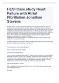 Exam (elaborations)  HESI Case study Heart Failure with Atrial Fibrillation Jonathan Stevens