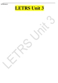 LETRS Unit 3 Assessment TEST LATEST NEW 2023 WITH  ACCURATE ANSWERES