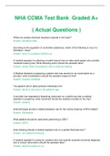 2023 NHA CCMA Test Bank GRADED A+ (ACTUAL TEST ) Questions and Answers (Solved)