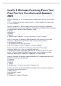 Health & Wellness Coaching Exam Test Prep Practice Questions and Answers 2023