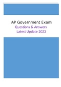 AP Government Exam - Questions & Answers (Scored 97%) Latest Update 2023