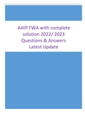 AHIP FWA with complete solution 2022/ 2023 Questions & Answers Latest Update