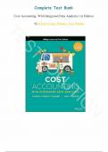 Test Bank - Cost Accounting: With Integrated Data Analytics 1st Edition by Karen Congo Farmer, Amy Fredin, All Chapters |Complete Guide A+