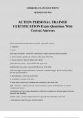 ACTION PERSONAL TRAINER CERTIFICATION Exam Questions With Correct Answers