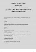 ACTION CPT - Trainer Exam Questions With Correct Answers