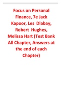 Focus on Personal Finance 7th Edition by Jack Kapoor, Les  Dlabay, Robert  Hughes, Melissa Hart (Test Bank)